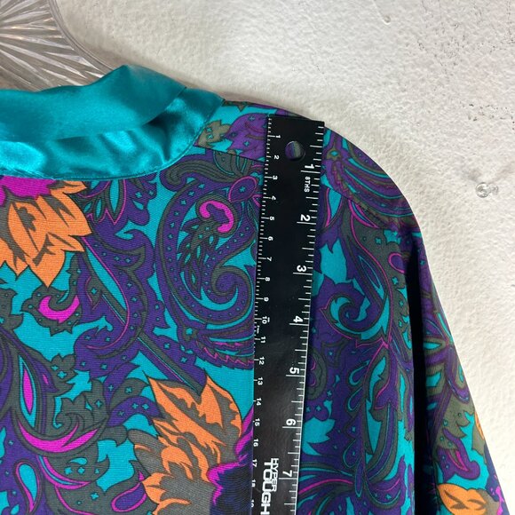 Victorias Secret Gold Label womans Floral Robe One Size teal purple pink green - Picture 7 of 11